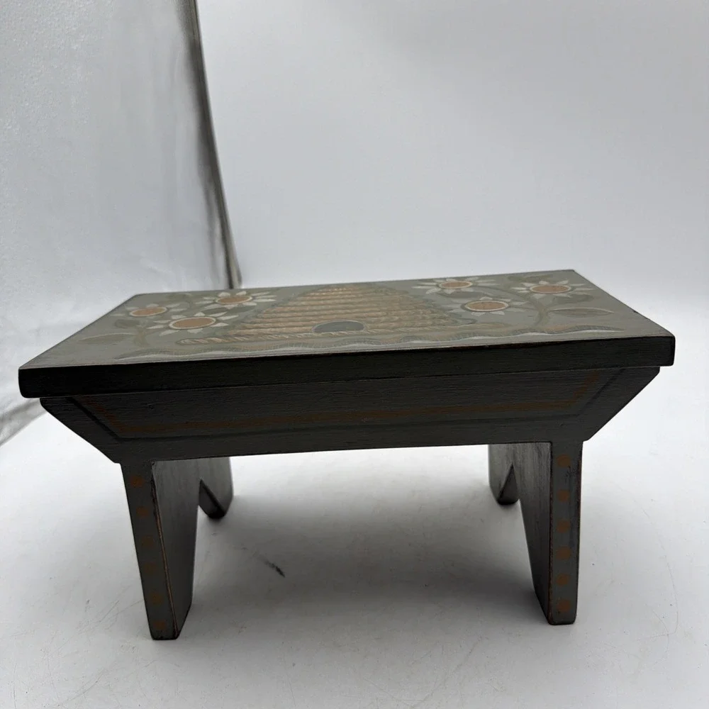 Vintage Small Wooden Foot Stool  12
